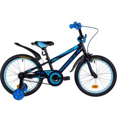 Детский велосипед Formula ST 18 Sport, рама 9.5, black n blue n light blue, 2021