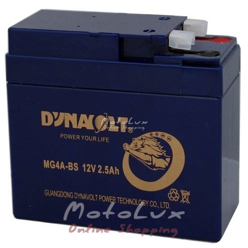 Аккумулятор-таблетка Dynavolt MG4A-BS, 12V 2.5Ah, гелевый