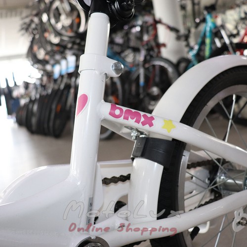 Children's bicycle 16 Neuzer BMX, white with pink