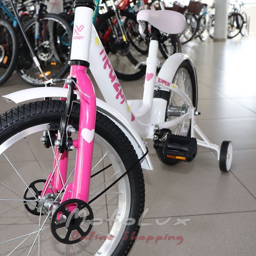 Gyermek kerékpár 16 Neuzer BMX, fehér rózsaszínnel
