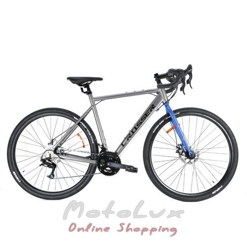 Bicykel Crosser 700C Nord, kolesá 28, rám L, šedo-modrá