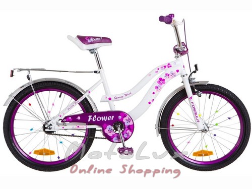Дитячий велосипед Formula Flower, колесо 20, рама 13, 2018, white n purple