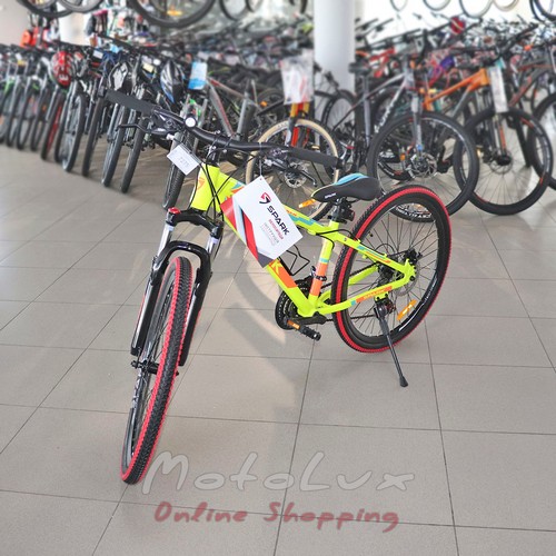 Подростковый велосипед Spark Tracker, колесо 26, рама 13, желтый с красным