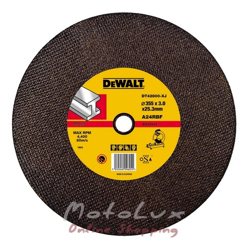 Cutting wheel DeWALT DT42800, abrasive, 355*3*25.4mm