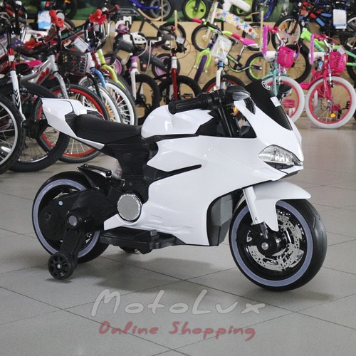 Children's electric motorcycle M 4104EL-4, white