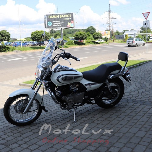 Motorcycle Bajaj Avenger Cruise 220, white