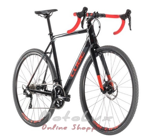 Велосипед шосейний Cube Attain, колеса 28, рама 56 cm, 2019, black n red