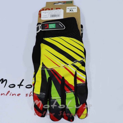 Рукавички Green Cycle NC-2369-2014 MTB з закритими пальцями, розмір XL, black n red