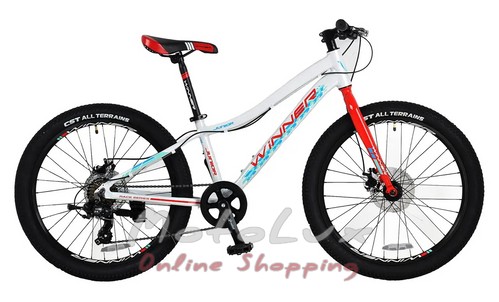 Bicycle Winner Junior, wheel 24, frame 12.5, 2020, white n red