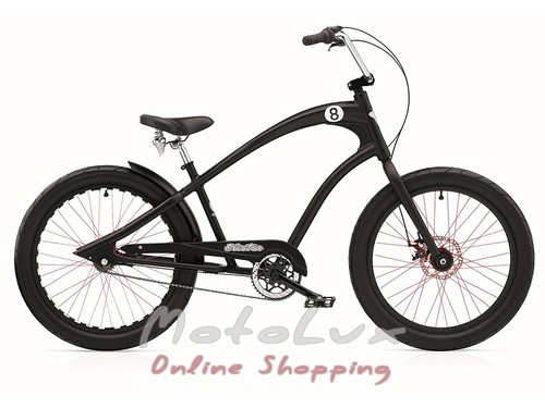 City bicycle Electra Straight 8 3i (Alloy) disc satin, wheels 24, frame 18, black