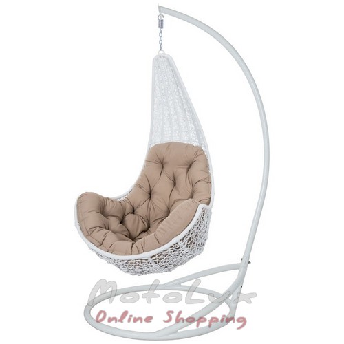 Hanging chair Lady made of techno rattan, white