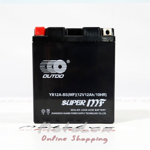 Battery Outdo YB12A-BS MF, 135/80/60, 12V 12Ah 10Hr