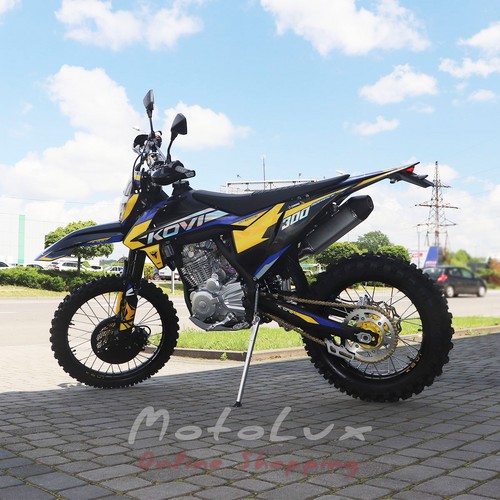 Kovi 300 Advance enduro motorcycle, blue with yellow, 2024
