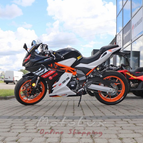 Мотоцикл Taro TR400 GP1, білий з чорним і з помаранчевим