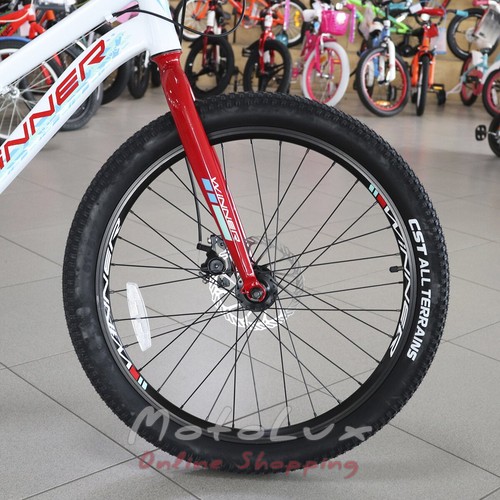 Велосипед Winner Junior, колесо 24, рама 12.5, 2020, white n red