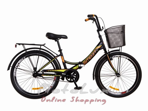 Детский складной велосипед Formula Smart Vbr, (с корзиной), колесо 24, рама 15, 2019, blue n orange