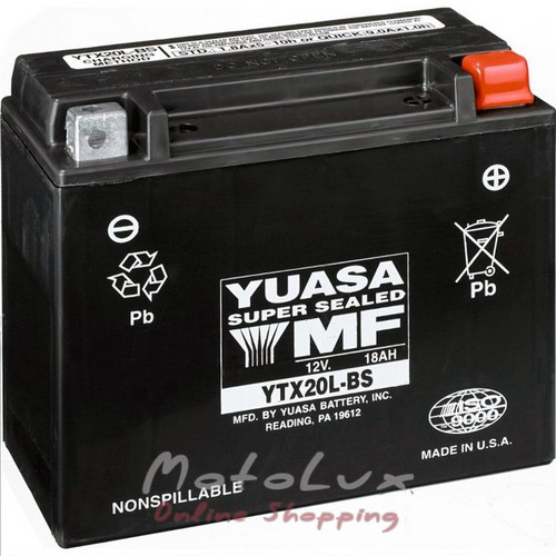 Аккумулятор Yuasa Battery - 18 Amps. Wet, YTX20L-BS