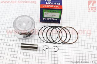 Piston, rings, pin, Ø70mm, 170F, STD
