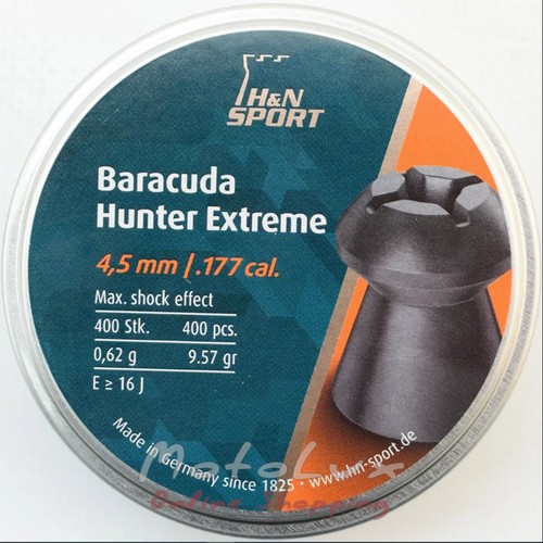 Пули пневматические H&N Baracuda Hunter Extreme 4,5 мм, 400 шт/уп, 0,60 г