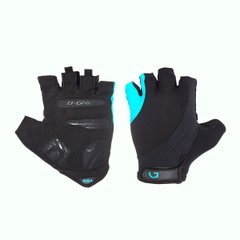 Green Cycle Pillow Gloves, Fingerless, Size M, Black and Turquoise