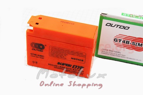 Акумулятор-таблетка Outdo GT4B-5 MF, 12V 2.3Ah, Yamaha/Suzuki, гелевий