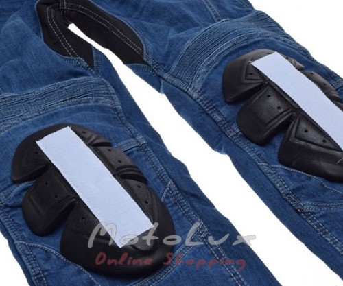 Мотоджинси Leoshi Faster Jeans Blue з наколінниками, кевлар 30
