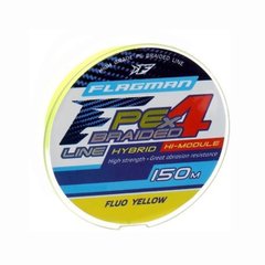 Шнур Flagman PE Hybrid F4  Fluo Yellow  0.12mm, 150m