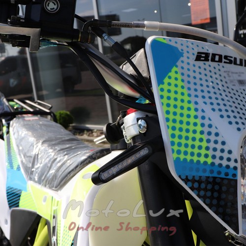 Мотоцикл BSE J3D Enduro, белый с синим и салатовым