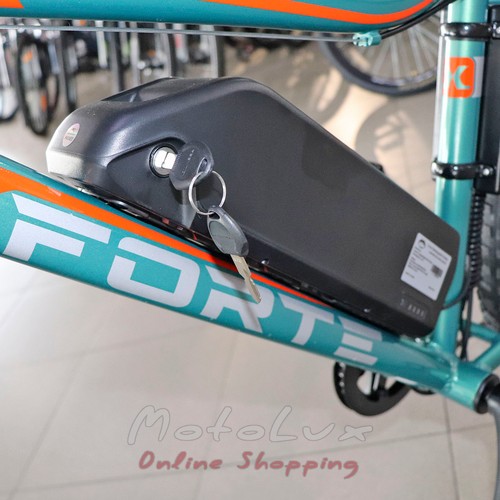 Аккумуляторный велосипед Forte RAPID, 500 Вт, колесо 26, рама 18, зеленый