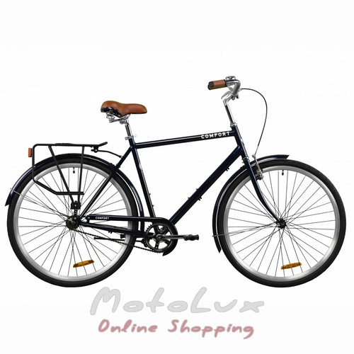 Міський велосипед Dorozhnik Comfort Male, колесо 28, рама 22, 2020, black