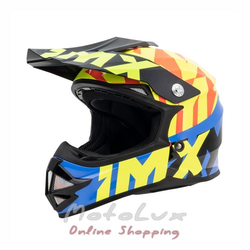 Мотошлем IMX FMX 01 Junior, размер M, черный с желтым