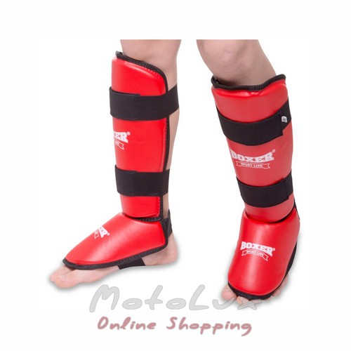 Leg and foot protection for martial arts BOXER Elite 2004 4, red