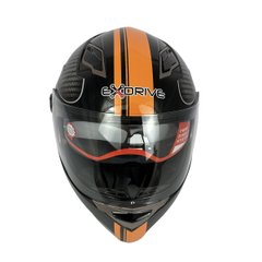 Prilba na motorku Exdrive EX 09 Carbon, veľkosť L, čierna s oranžovou