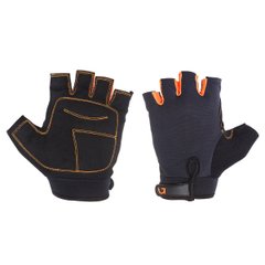 Green Cycle Simpla gloves, fingerless, size M, black and orange