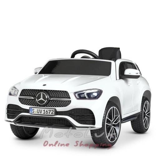 Gyermek elektromos autó Mercedes 2 motor 45W, MP3, USB Jeep Bambi M 4563EBLR-1 fehér
