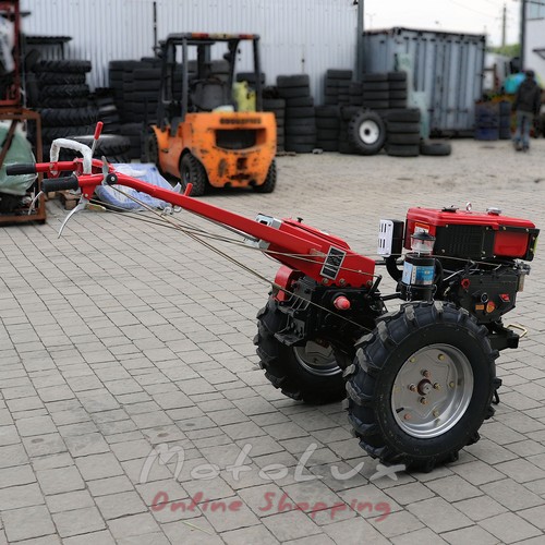 Egytengelyes diesel kézi inditású kistraktor Кеntaur МB 1080 D-8, 8 LE red + talajmaró
