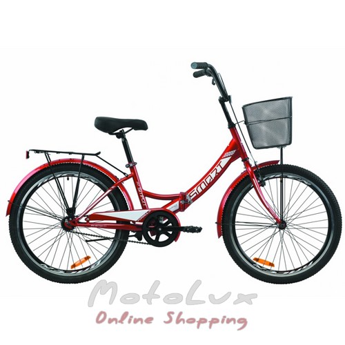 Teenage bicycle ST 24 "Formula SMART Vbr frame-15" with basket St, Red