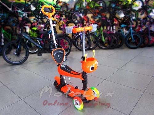 Kick scooter BT-KS0057 3-wheel plastic, orange