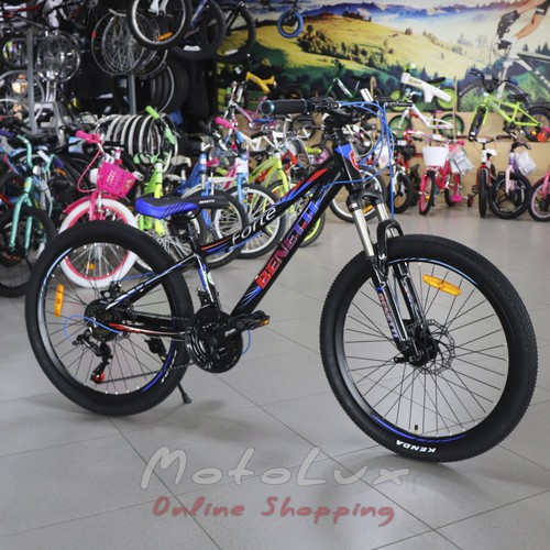 Benetti Forte DD bike, wheels 24, frame 12, 2020, black n red n blue