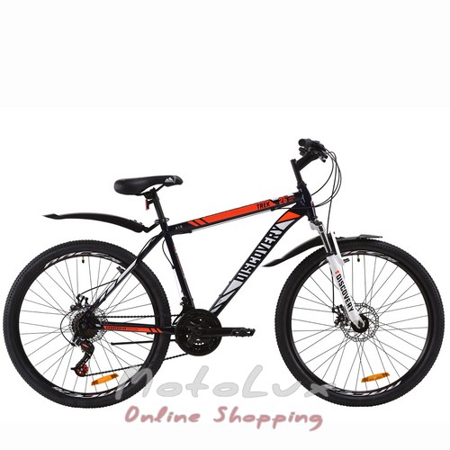 Гірський велосипед Discovery Trek AM DD, колесо 26, рама 15, 2021, синьо-помаранчевий