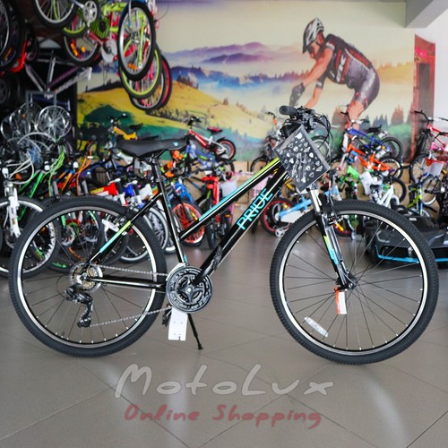 Горный велосипед Pride Stella 6.1, колеса 26, рама S, 2020, black n blue