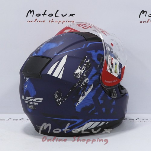 LS2 FF397 Vector FT2 Helmet Stencil Matt Blue, Blue, L