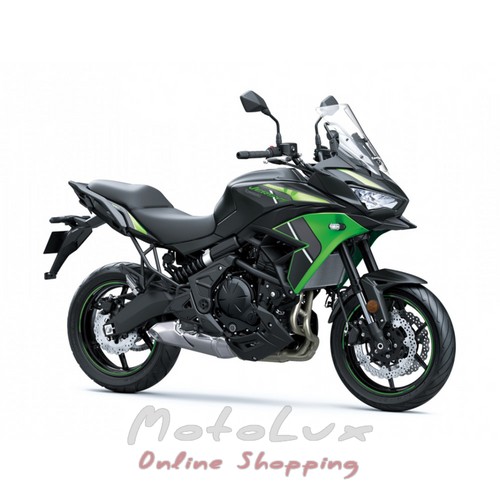 Туристический мотоцикл Kawasaki Versys 650, черный с зеленым, 2024