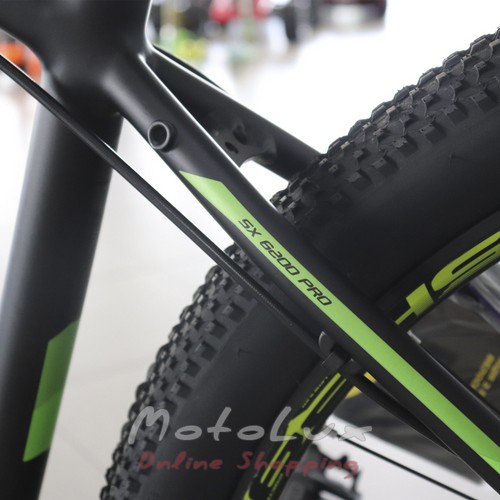 Гірський велосипед Spelli SX-6200 Pro, колесо 29, рама 19, 2020, black n green