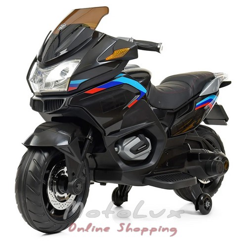 Дитячий електромотоцикл 2 мотора по 45W, MP3, TF, USB Bambi M 4272EL-2 чорний