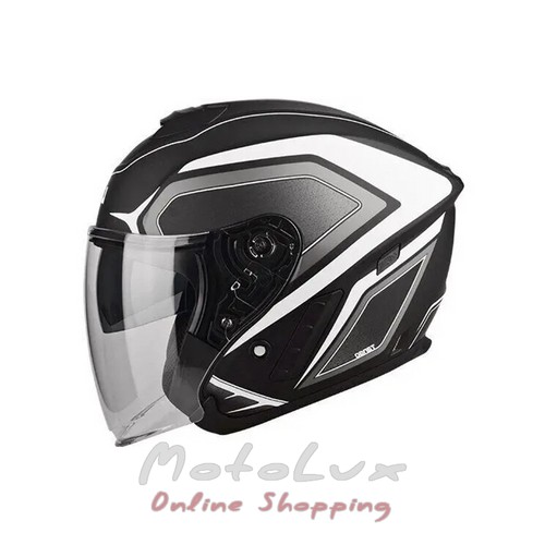 Motorcycle helmet Lazer Tango Hexa Matt Black White, size XL, black with white