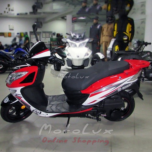 Plastic rear top painted black (red, orange, blue) on Speed ​​Gear Matrix 150 scooter