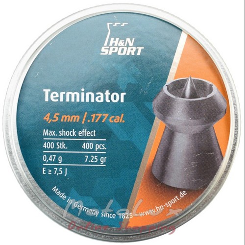 Кулі пневматичні H&N Terminator 4,5 мм, 400 шт/уп, 0,47 г