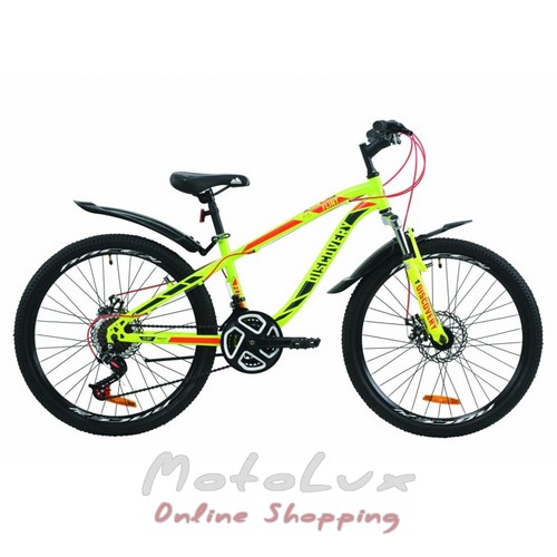 Підлітковий велосипед Discovery Flint AM VBR, колесо 24, рама 13, 2020 року, light green n red n khaki