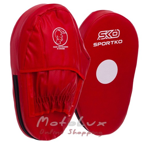 Paw straight elongated from Sportko PD3 vinyl leather, 30x20x5cm, red